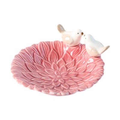 Cercei din porțelan rotund de 12,8 cm Tavă pentru bijuterii Suport cărți de vizită cu glazură lucioasă