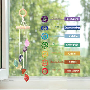 Runyangshi Natural Crystal Stone Wind Chime Rough Raw Quartz κρεμαστό μενταγιόν παράθυρο Θεραπευτική διακόσμηση σπιτιού