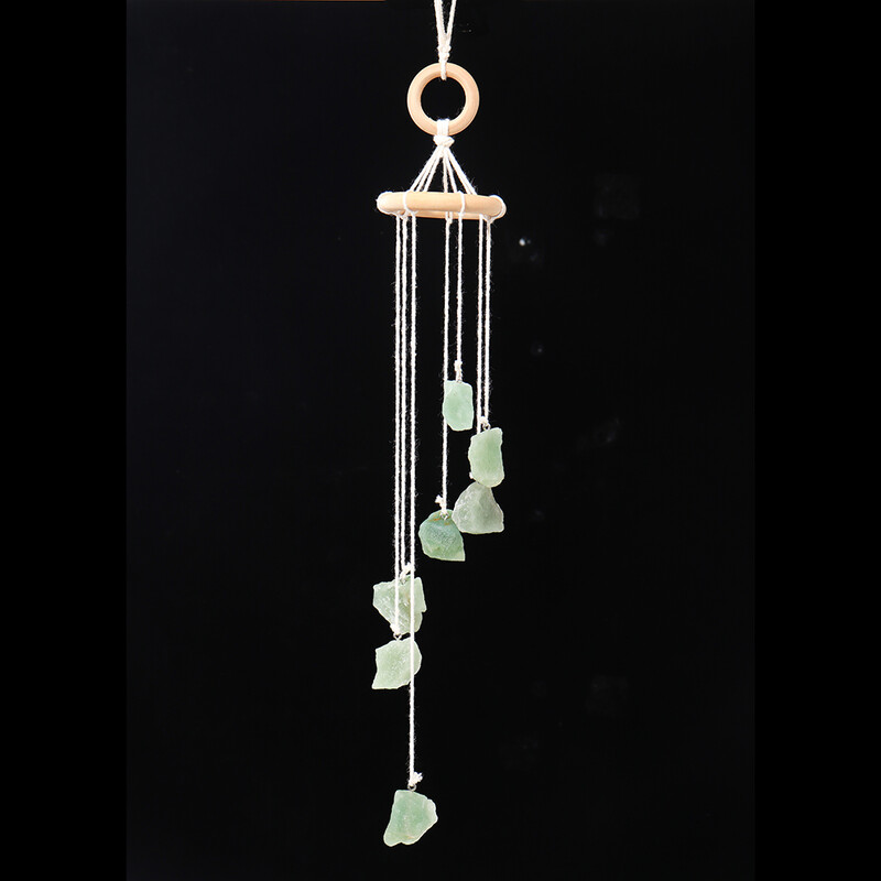 Runyangshi natūralaus krištolo akmens vėjo varpelis grubus neapdorotas kvarcas kabantis pakabukas lango ornamentas, gydantis namų dekoravimas