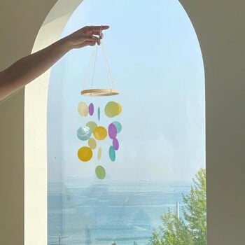 Circle Shell Wind Chimes Δημιουργική διακόσμηση σπιτιού Φυσικό κοχύλι κοχύλι Wind Chimes με τραγανούς ήχους κλήσης Shell κρεμαστό μπαλκόνι