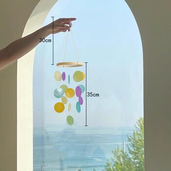 Circle Shell Wind Chimes Δημιουργική διακόσμηση σπιτιού Φυσικό κοχύλι κοχύλι Wind Chimes με τραγανούς ήχους κλήσης Shell κρεμαστό μπαλκόνι