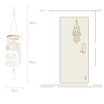 Circle Shell Wind Chimes Δημιουργική διακόσμηση σπιτιού Φυσικό κοχύλι κοχύλι Wind Chimes με τραγανούς ήχους κλήσης Shell κρεμαστό μπαλκόνι