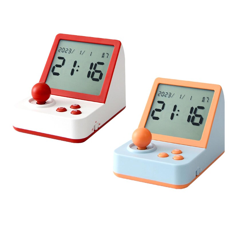 Ceas cu alarmă mic, temporizator, formă consolă de jocuri, ceas digital multifuncțional ușor, ceas de masă de birou pentru dormitor de lângă pat