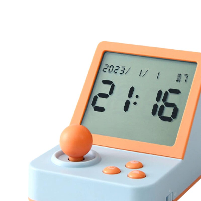 Ceas cu alarmă mic, temporizator, formă consolă de jocuri, ceas digital multifuncțional ușor, ceas de masă de birou pentru dormitor de lângă pat