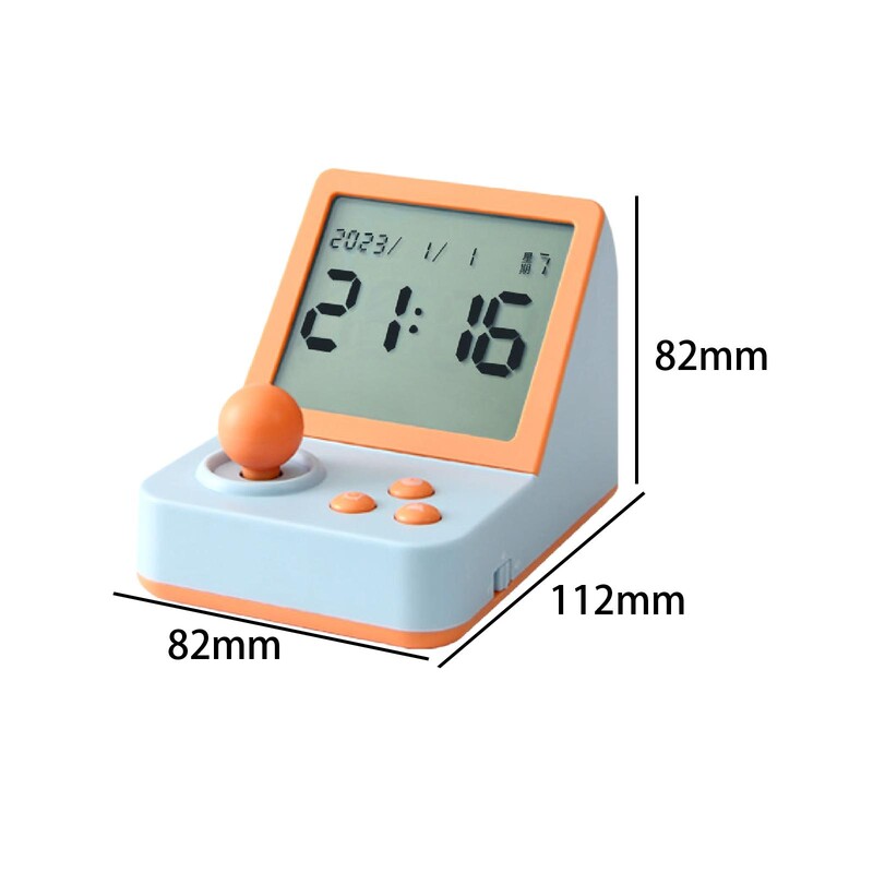 Ceas cu alarmă mic, temporizator, formă consolă de jocuri, ceas digital multifuncțional ușor, ceas de masă de birou pentru dormitor de lângă pat