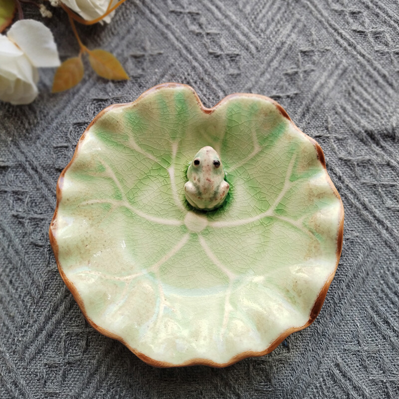 Farfurie de porțelan în stil japonez Glazură de cracare a gheții Vesele de masă în formă de frunze de lotus creative Sos Condiment Desert Vase cu înghețată