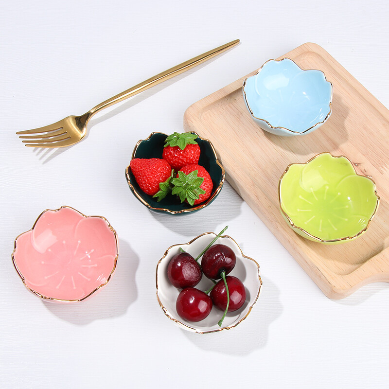 Vasă din ceramică cu flori Vasă pentru condimente Vasă din ceramică Sakura Vasă cu flori de cireș Vasă cu sos Platos Vasă cu flori pentru bucătărie