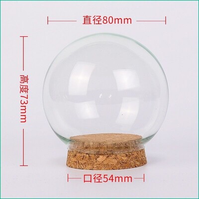 1 buc 50mm 65mm 80mm 100mm 120mm DIY sticla cu bile de sticla Globul de apa gol Globul de zapada de Craciun Facerea globului de sticla gol cu borcan de pluta