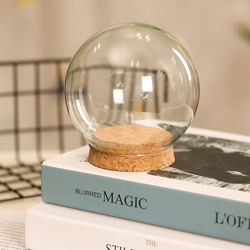 1 buc 50mm 65mm 80mm 100mm 120mm DIY sticla cu bile de sticla Globul de apa gol Globul de zapada de Craciun Facerea globului de sticla gol cu borcan de pluta