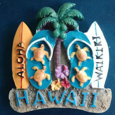 Sandale Hawaii pentru plăci de surf lucrate manual, Magnet de frigider 3D din rășină, Suveniruri turistice, Autocolante magnetice pentru frigider, SUA, 1 buc.