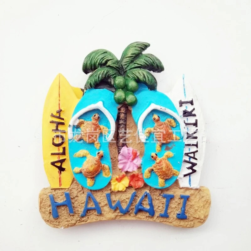 Sandale Hawaii pentru plăci de surf lucrate manual, Magnet de frigider 3D din rășină, Suveniruri turistice, Autocolante magnetice pentru frigider, SUA, 1 buc.