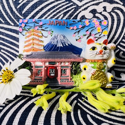 Autocolant pentru frigider în stil japonez Atracții turistice Suveniruri Mobilier pentru pisici Mobilier decorativ din rășină Cadou de colecție【s1-01】