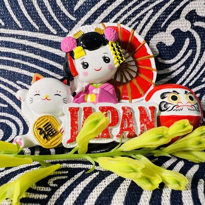 Autocolant pentru frigider în stil japonez Atracții turistice Suveniruri Mobilier pentru pisici Mobilier decorativ din rășină Cadou de colecție【s1-01】