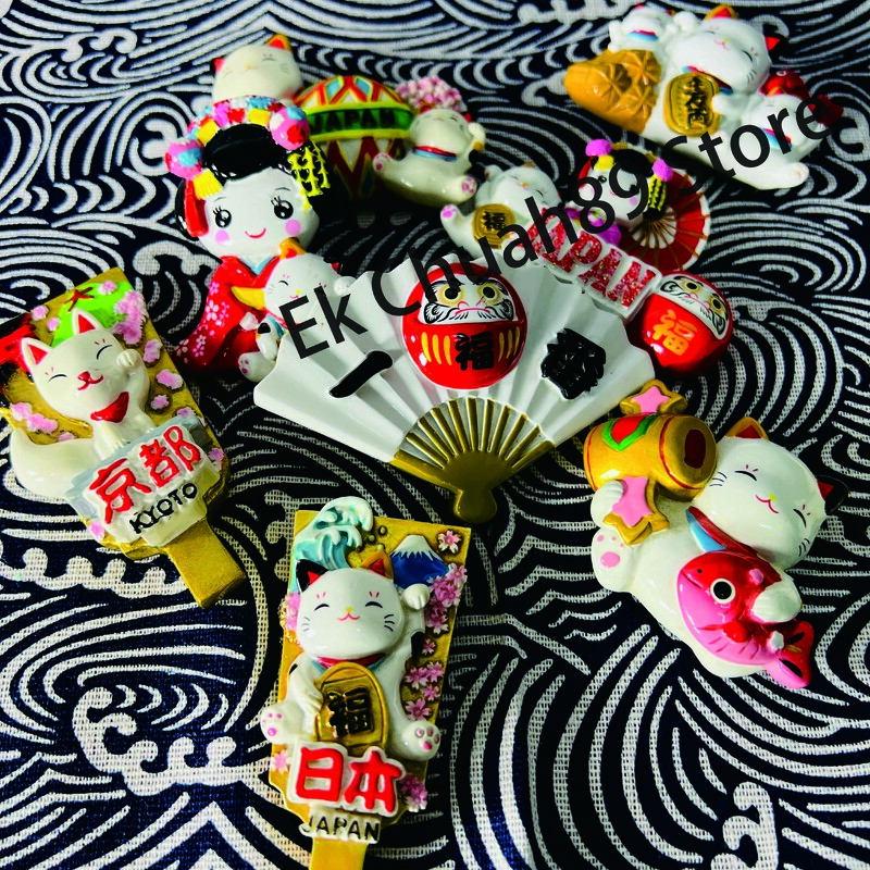 Autocolant pentru frigider în stil japonez Atracții turistice Suveniruri Mobilier pentru pisici Mobilier decorativ din rășină Cadou de colecție【s1-01】