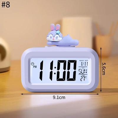 Ceas digital LED drăguț Kawaii Decor Roma Ceas cu alarmă de porc din desene animate cu lumină de noapte Camera Ceas drăguț Dormitor Ornamente de noptieră