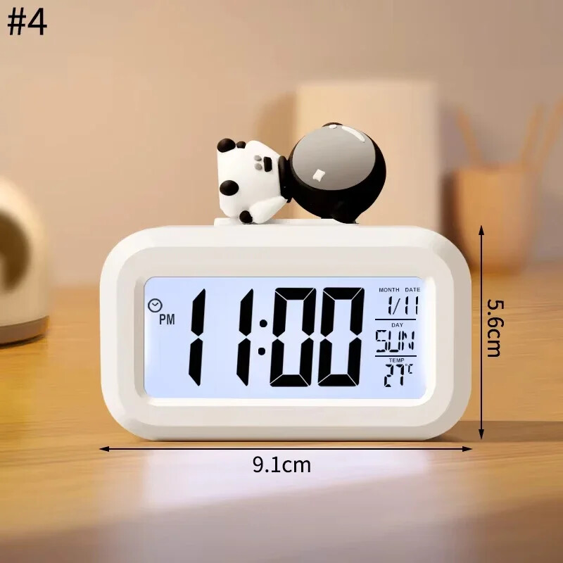 Ceas digital LED drăguț Kawaii Decor Roma Ceas cu alarmă de porc din desene animate cu lumină de noapte Camera Ceas drăguț Dormitor Ornamente de noptieră
