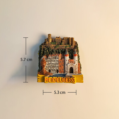Germania，Heidelberg，cladiri emblematice，Stereoscopic 3D，Suveniruri turistice，Pictură pe rășină，Decor pentru casă，Magneți pentru frigider