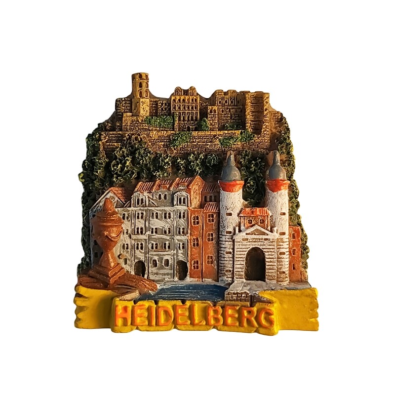 Germania，Heidelberg，cladiri emblematice，Stereoscopic 3D，Suveniruri turistice，Pictură pe rășină，Decor pentru casă，Magneți pentru frigider