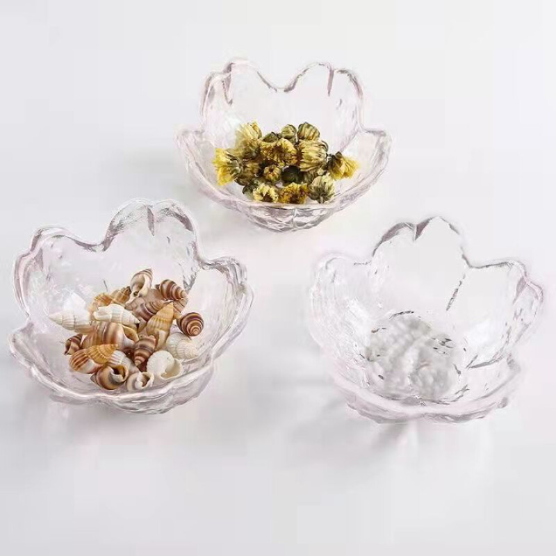 Vasă de sticlă în formă de floare de cireș japoneză Bol cu sos Mini farfurie de condimente de bucătărie pentru înghețată Sala de fructe Veselă