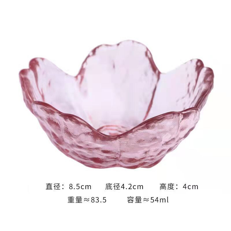 Vasă de sticlă în formă de floare de cireș japoneză Bol cu sos Mini farfurie de condimente de bucătărie pentru înghețată Sala de fructe Veselă