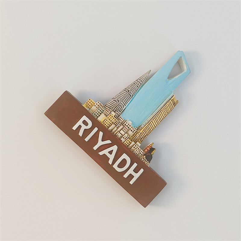 Arabia Saudită, capitală, turism Riyadh, stereoscopic 3D, clădiri emblematice, suveniruri turistice, decorațiuni pentru casă, magneți pentru frigider