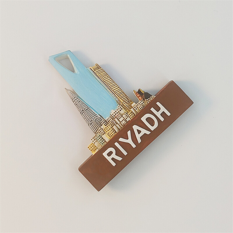 Arabia Saudită, capitală, turism Riyadh, stereoscopic 3D, clădiri emblematice, suveniruri turistice, decorațiuni pentru casă, magneți pentru frigider