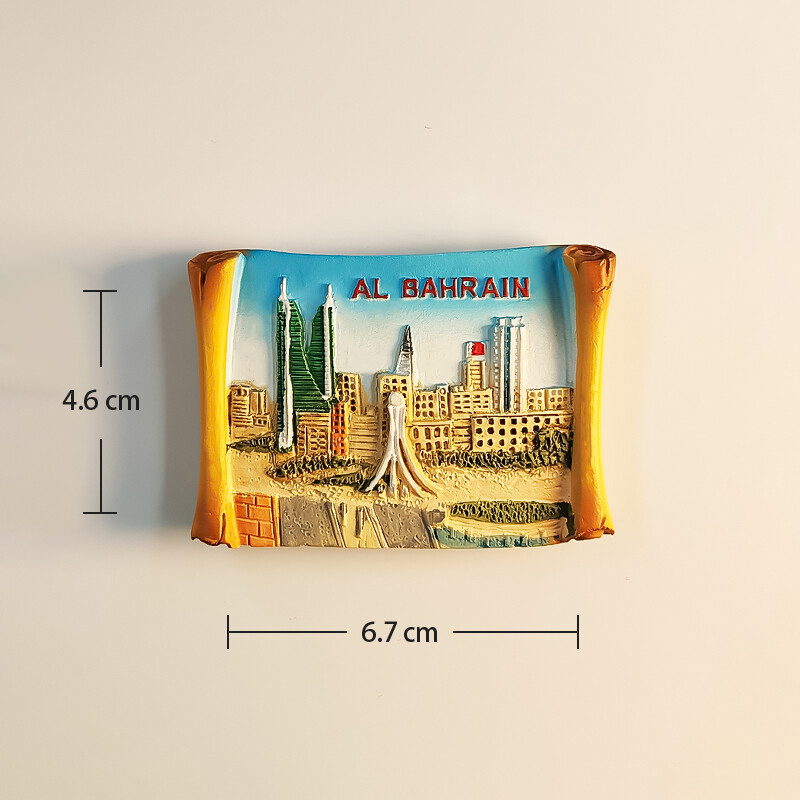 Asia, Arabia Saudită, Bahrein, Stereoscopic 3D, Suveniruri turistice, Pictură pe rășină, Magneți pentru frigider