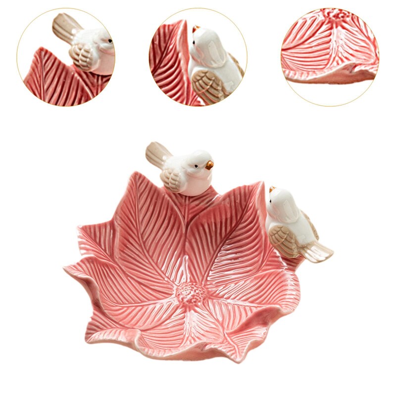 Statuie de pasăre Cercei de porțelan Tavă de bijuterii Colier Chei Gustare petrecere de nuntă