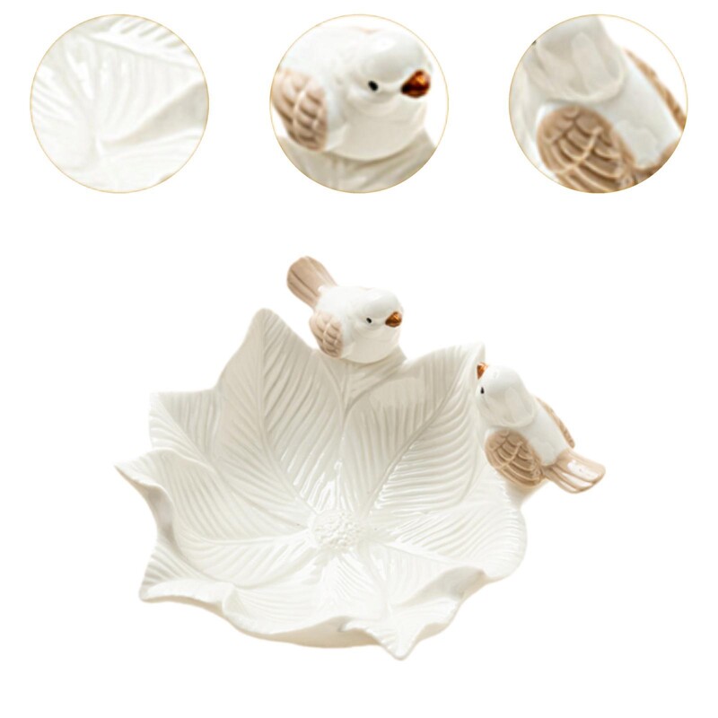 Statuie de pasăre Cercei de porțelan Tavă de bijuterii Colier Chei Gustare petrecere de nuntă