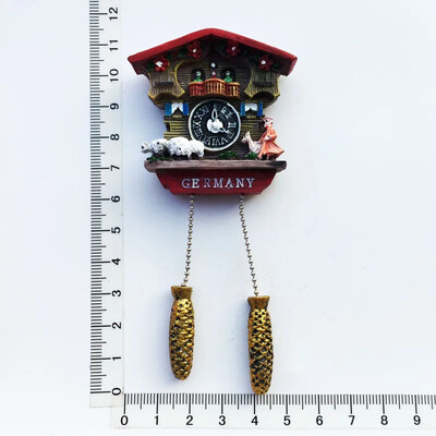 Magneți pentru frigider pictați manual 3D, ceas cu cuc pentru frigider, autocolant decorativ Germania, Austria, Elveția, cadou suvenir de călătorie