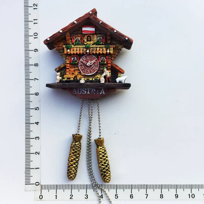 Magneți pentru frigider pictați manual 3D, ceas cu cuc pentru frigider, autocolant decorativ Germania, Austria, Elveția, cadou suvenir de călătorie