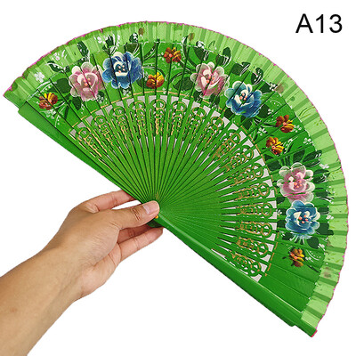 Ventilator pliabil în stil chinezesc, gol cu două fețe, cadou artizanat, imprimare pentru dans, din lemn, ventilator portabil spaniol pentru consumabile pentru petreceri acasă