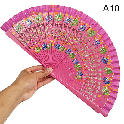 Ventilator pliabil în stil chinezesc, gol cu două fețe, cadou artizanat, imprimare pentru dans, din lemn, ventilator portabil spaniol pentru consumabile pentru petreceri acasă