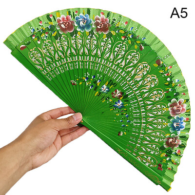 Ventilator pliabil în stil chinezesc, gol cu două fețe, cadou artizanat, imprimare pentru dans, din lemn, ventilator portabil spaniol pentru consumabile pentru petreceri acasă