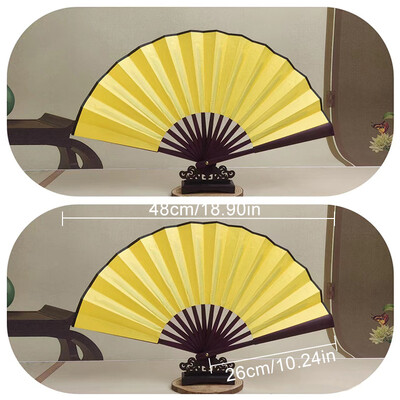 33 cm/26 cm stil chinezesc mahon culoare solidă evantai pliabil bricolaj scris de mână caligrafie evantai pânză de mătase performanță dans cadou