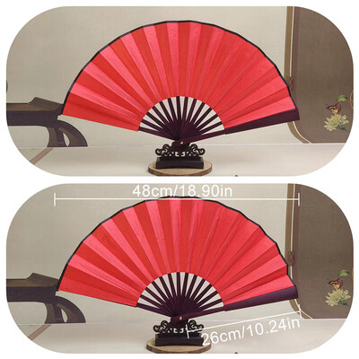 33 cm/26 cm stil chinezesc mahon culoare solidă evantai pliabil bricolaj scris de mână caligrafie evantai pânză de mătase performanță dans cadou