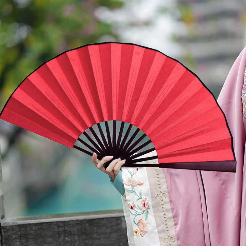 33 cm/26 cm stil chinezesc mahon culoare solidă evantai pliabil bricolaj scris de mână caligrafie evantai pânză de mătase performanță dans cadou