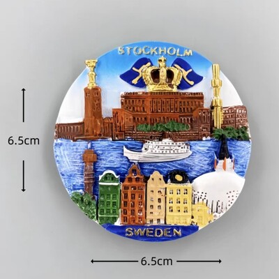 Europa Švedija 3D šaldytuvo magnetai turizmo suvenyrai šaldytuvo magnetai lipdukų kolekcija rankdarbių dekoravimo straipsniai
