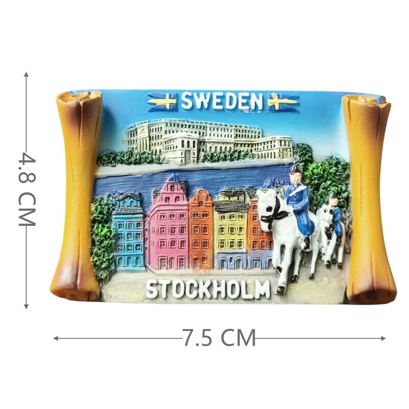 Europa Švedija 3D šaldytuvo magnetai turizmo suvenyrai šaldytuvo magnetai lipdukų kolekcija rankdarbių dekoravimo straipsniai