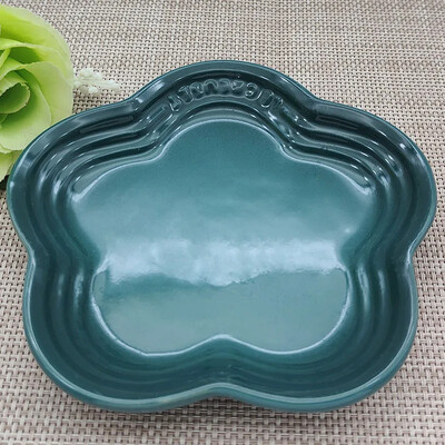 Farfurie mică cu flori de prun, farfurii cu sos de 14 cm, farfurie franțuzească de culoare rece pentru prăjituri.