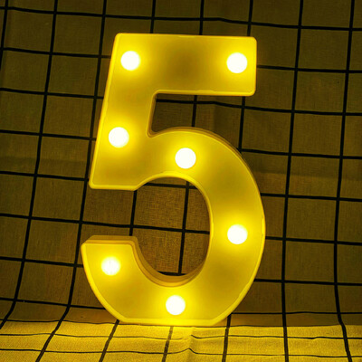 Litere și cifre cu lumină caldă LED de 22 cm, folosind bateriile ca lumină pentru decorarea casei pentru propuneri și petreceri aniversare