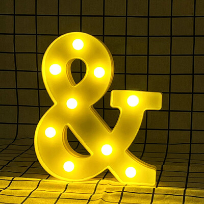 Litere și cifre cu lumină caldă LED de 22 cm, folosind bateriile ca lumină pentru decorarea casei pentru propuneri și petreceri aniversare