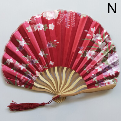 Evantai de mână în stil vintage, bambus, lemn, flori de mătase, japonez, chinezesc, spectacole de dans, evantai, petrecere de nuntă, cadou pentru decorarea casei