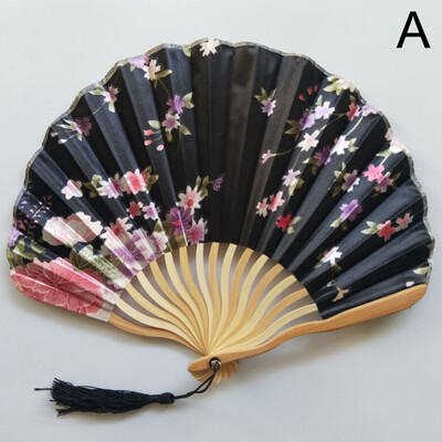 Evantai de mână în stil vintage, bambus, lemn, flori de mătase, japonez, chinezesc, spectacole de dans, evantai, petrecere de nuntă, cadou pentru decorarea casei
