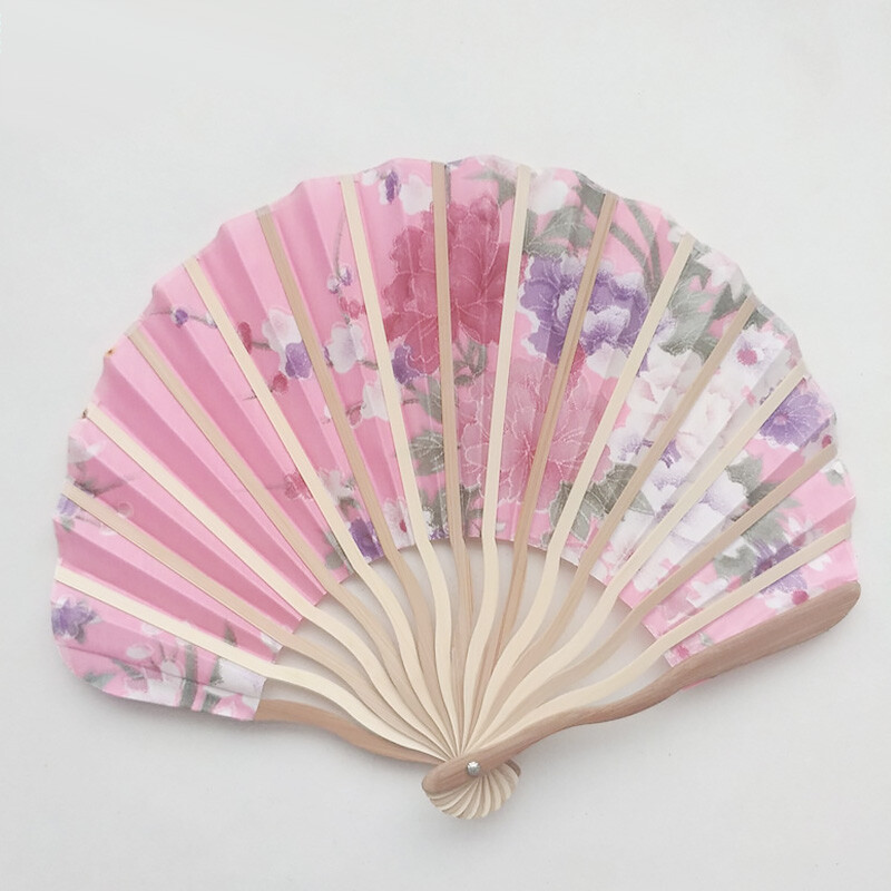 Evantai de mână în stil vintage, bambus, lemn, flori de mătase, japonez, chinezesc, spectacole de dans, evantai, petrecere de nuntă, cadou pentru decorarea casei