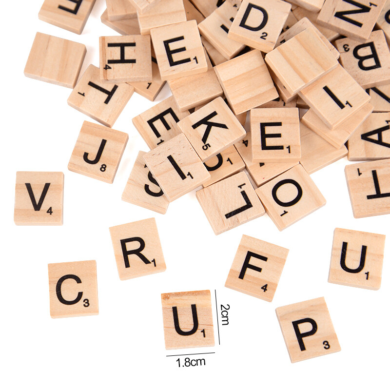 100 bucăți plăci din lemn literă alfabet număr bloc din lemn puzzle jucării educaționale pentru copii cadouri petrecere de aniversare ornamente de Crăciun