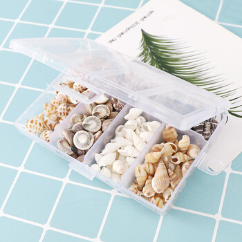 Mix Style Natural Shell 1-3cm 1 BOX Natural Conch Shells Mini Conch Corn Screw Διακόσμηση τοίχου DIY Ενυδρείο Landscape Seashells