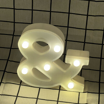 Lumini cu litere cu LED-uri cu alfabet Lampă cu numere luminoase Baterie Lumină de noapte pentru nuntă, aniversare, petrecere de Crăciun, decorare acasă