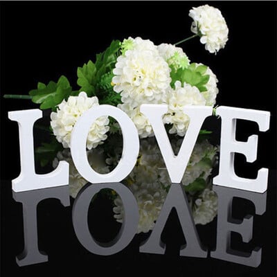 Alfabet cu litere din lemn alb Design personalizat cu nume Meșteșuguri de artă DIY, în picioare, de Crăciun, aniversare, petrecere de nuntă, decorare acasă 8 cm