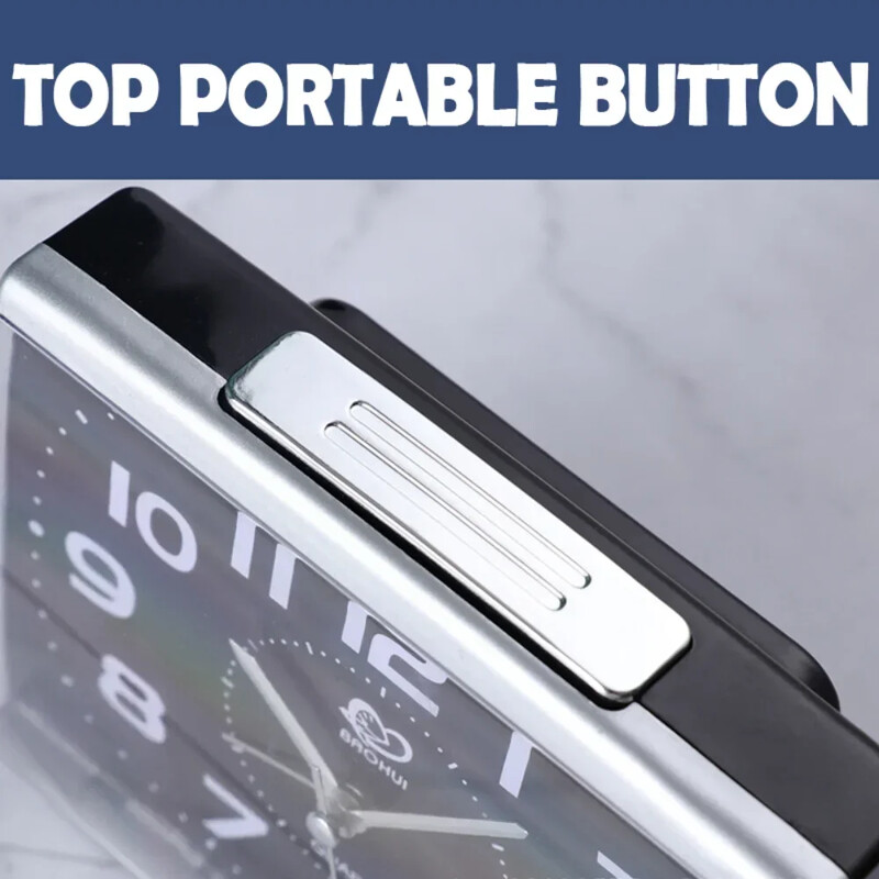 Ceas cu alarmă cu lumină de noapte Ceas cu alarmă alb simplu și simplu cu baterie Dormitor acasă fără a bifa Ceas cu lumină de noapte mut